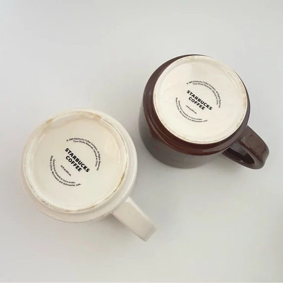 Starbucks 2009 Ceramic Stackable Mugs Cup Coffee Bean Plant Berries Design 10 OZ - Picture 5 of 8